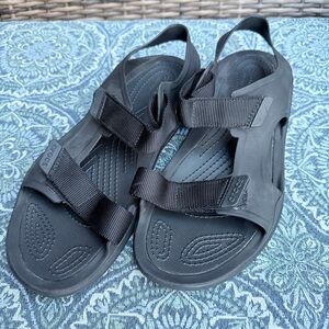CROCS Swiftwater Expedition Men's Black Sandals Adjustable Straps Size 8